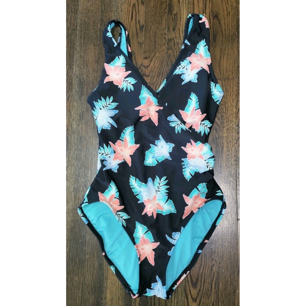 Carmen Marc Valvo Women's One Piece Swimsuit Size 6 Tropical Floral Print EUC